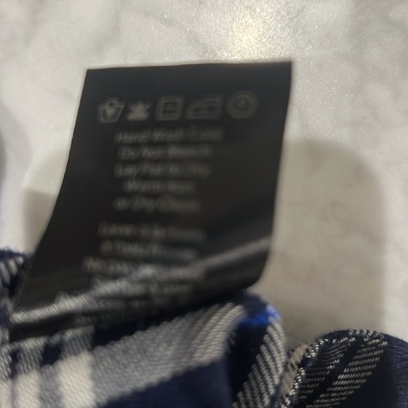 Audele Blue, Black & White Plaid Flannel Button Down. XS - Picture 7 of 8